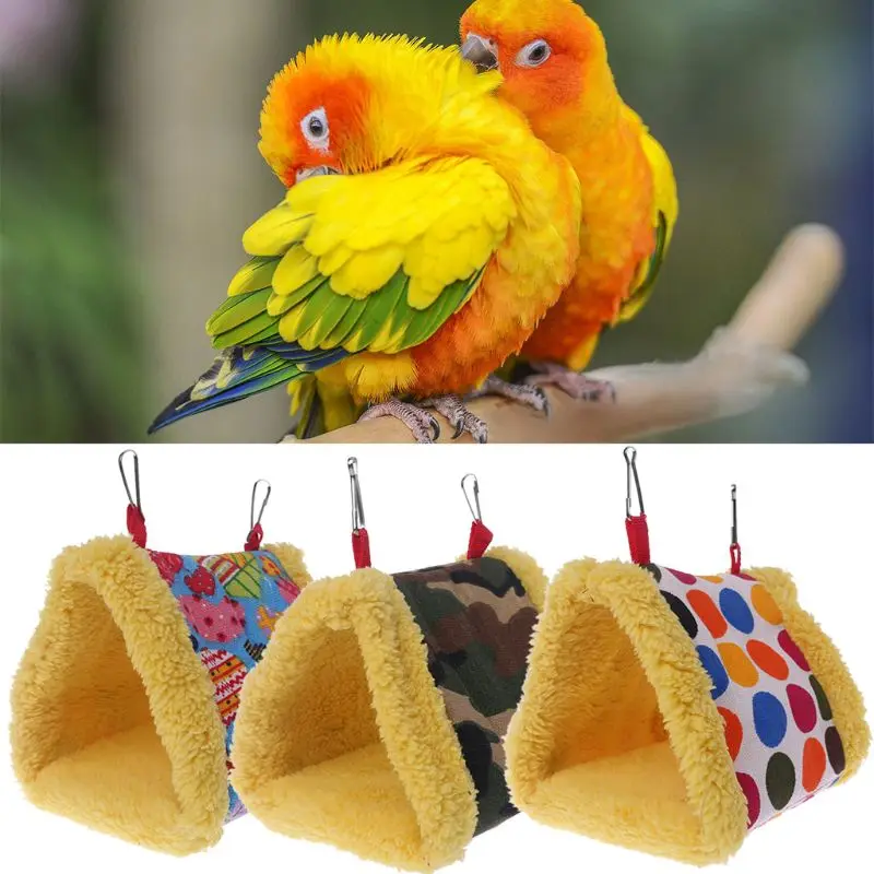 Зимняя теплая птица клетка для попугая гамак подвесная кровать пещера дом качели