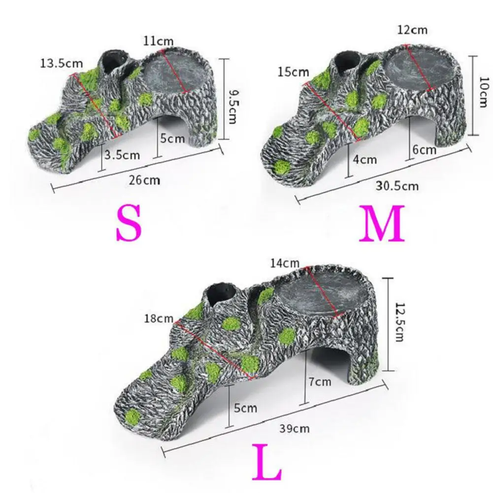 Turtle Drying Climbing Platform Tortoise Sun Roof Terrace Tank Floating Island Resin Rockery Pet Reptile Hide Cave | Дом и сад