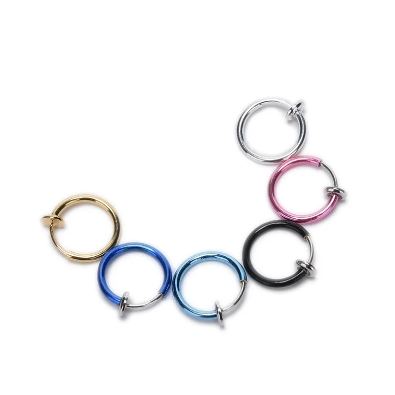 5 шт. поддельные серьги гвоздики в стиле панк клип на для пирсинга носа кольца губ