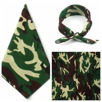 military tactical camouflage print unisex cotton pocket square scarf outdoor cycling headband bandana hip hop wristband neck tie
