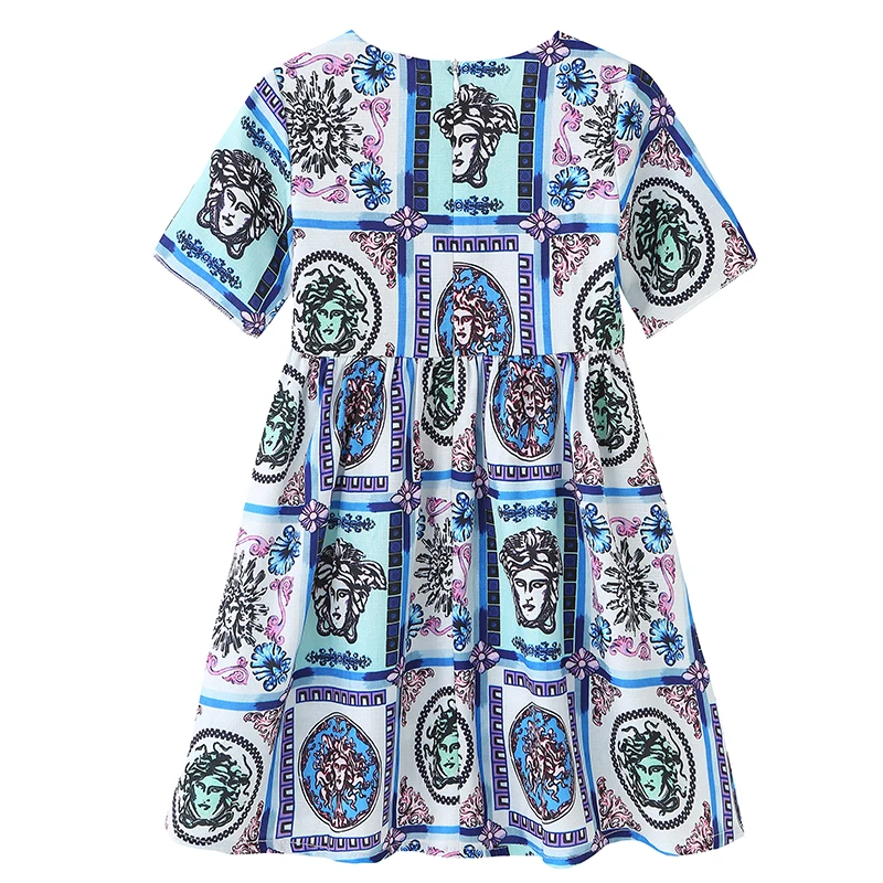 Летнее платье для девочек Robe Fille Детское с цветочным принтом Костюм принцессы
