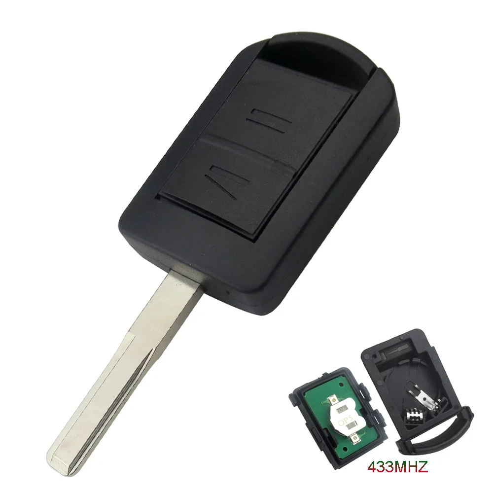 OkeyTech 2 кнопки дистанционный ключ-брелок от машины чехол для Opel Vauxhall Corsa Meriva Combo C 433 МГц без выреза пустой HU43 HU100 YM28 HU46 лезвие