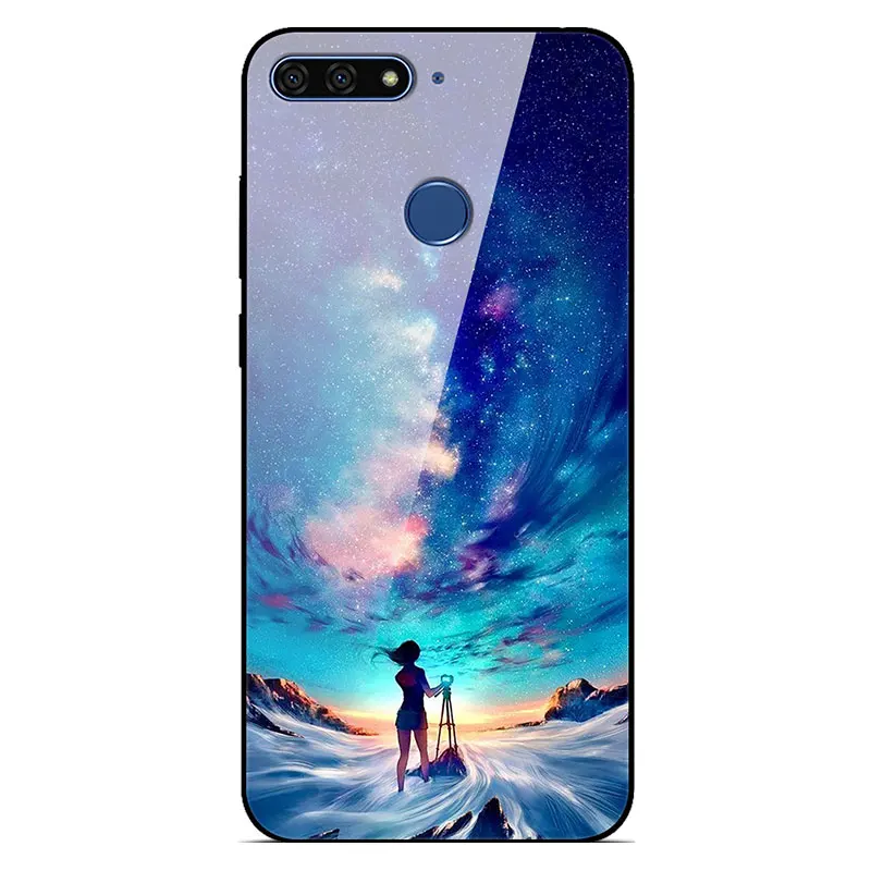 19 ATU-L31 чехол s для huawei Y6 Prime чехол из закаленного стекла с мультяшным принтом твердая задняя крышка для huawei Y6 Prime мягкий бампер - Цвет: 19