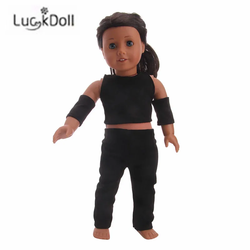 LUCKDOLL повседневная однотонная хлопковая спортивная одежда 18 дюймов американская