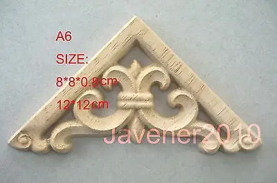 A6-12x12cm деревянный резной уголок аппликация Неокрашенная рамка наклейка на дверь