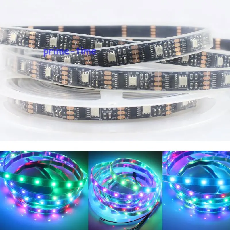 

5M WS2801 IC Digital Addressable RGB Dream Color LED Strip, 160 LEDs 32Leds/M pixel 12mm Black PCB IP67 Silicone Waterproof DC5V