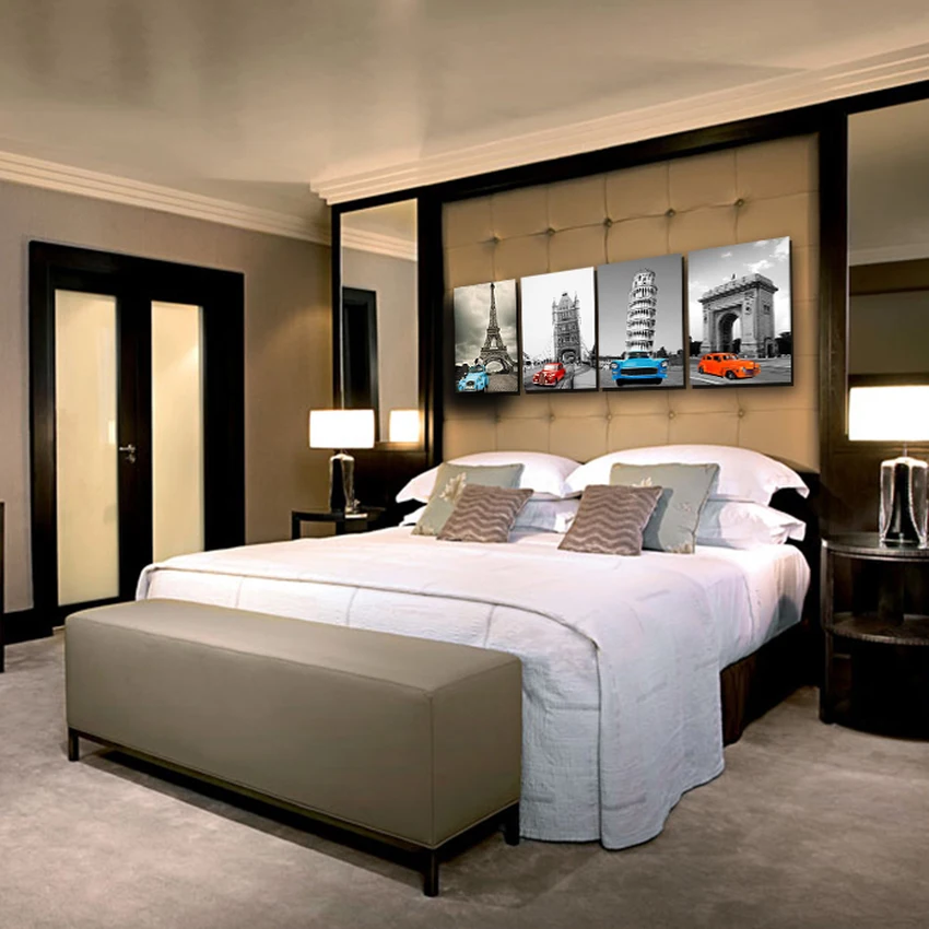 Черно-белая Современная Минималистичная картина на автомобиль для гостиной