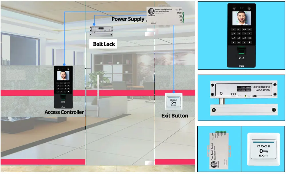 Лицо RFID система контроля допуска к двери комплект IP/TCP биометрический отпечаток пальца посещаемость машина USB пароль электрические замки