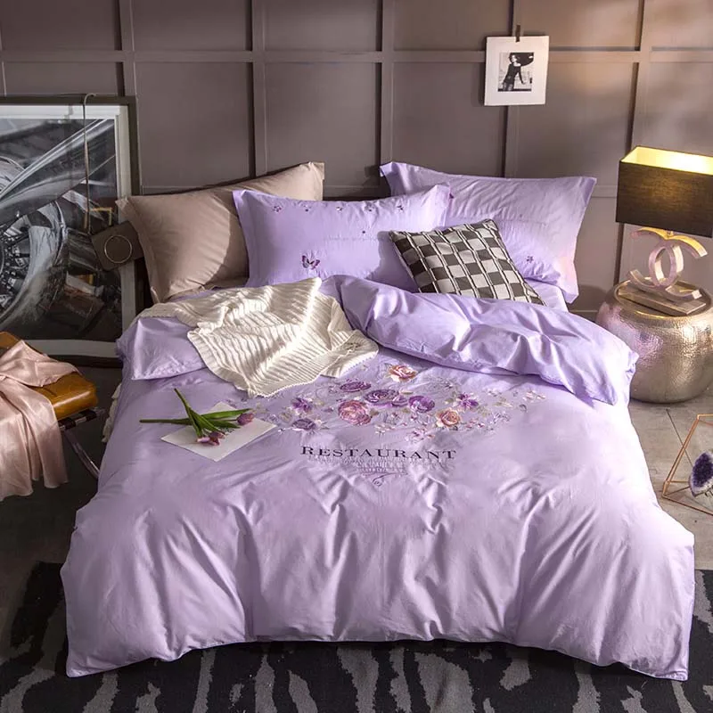 Комплект постельного белья из 100% хлопка с вышивкой жаккардовое одеяло/покрывало