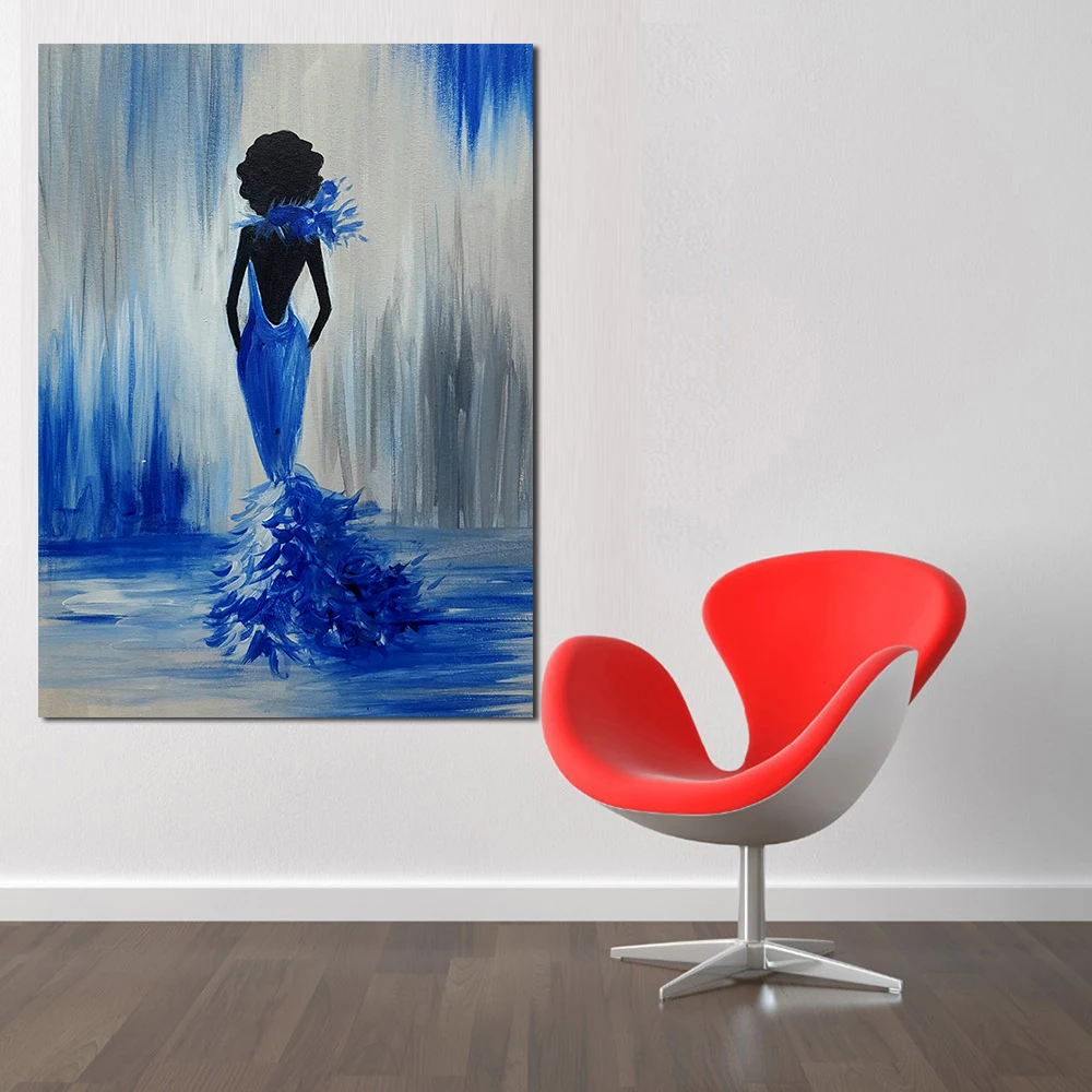 JQHYART картина маслом холст искусство абстрактная Русалка домашний декор