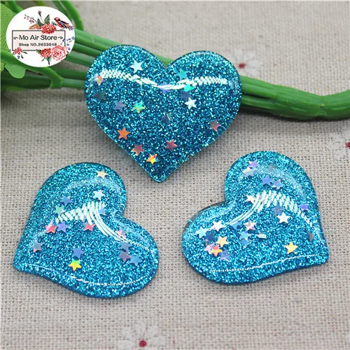 blue 10pcs 10 шт смесь цветов смолы блестящая Звезда в сердце плоский с оборота кабошон сделай сам бант для волос Центр Скрапбукинг Ремесло 36x32 мм - Цвет: blue 10pcs