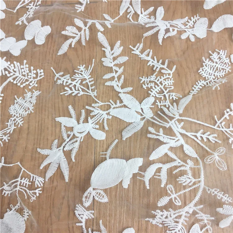 2 ярдов органза растворимый вышитый цветок кружевная ткань Сделай Сам модное