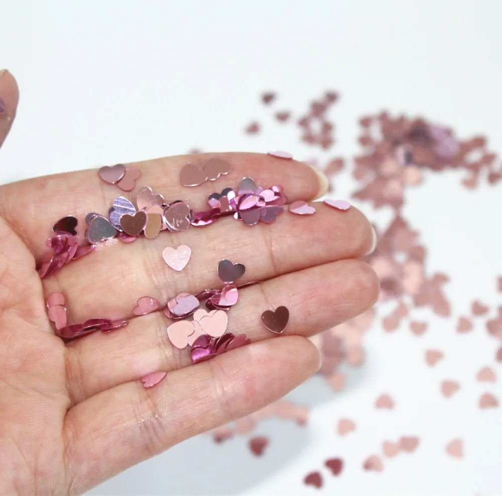 

Tiny Pink Sparkle Heart Wedding Confetti Table Decoration Valentines day Girl baby shower 1st birthday party decor