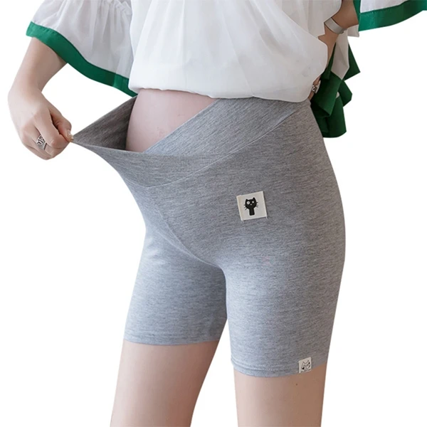 Light gray low waist Одежда из модифицированного вискозного волокна шорты для кота для беременных высокая и низкая талия забота живот защитные брюки мама стрейч дышащие леггинсы одежда - Цвет: Light gray low waist