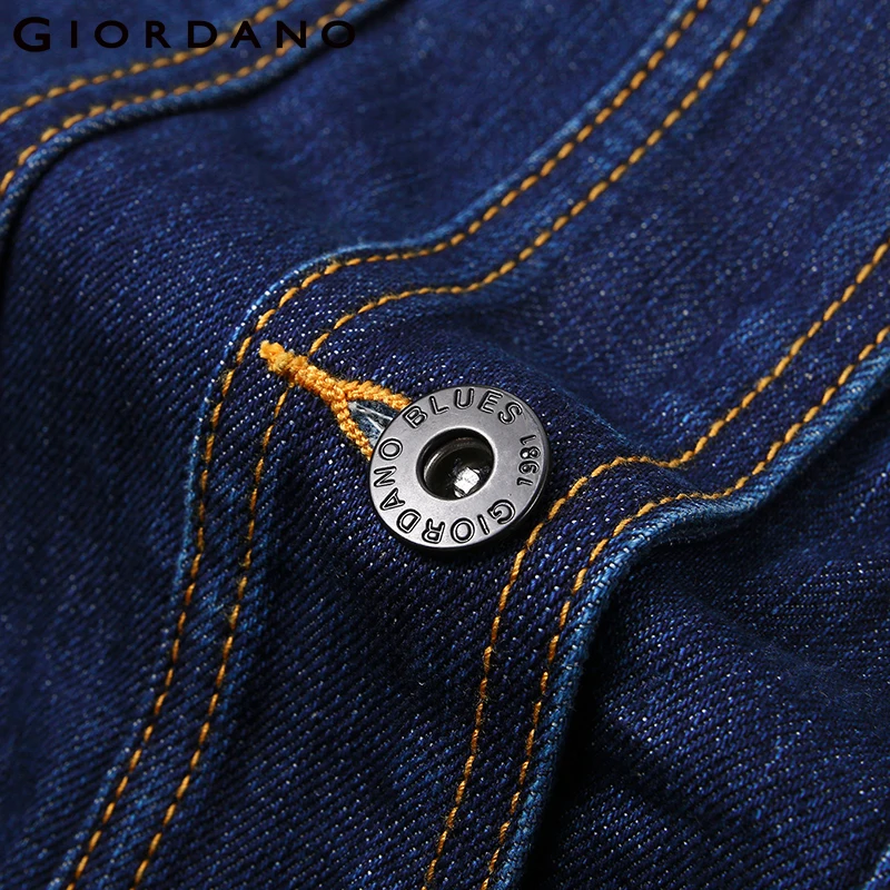 Giordano/Женская джинсовая куртка с карманами и отложным воротником