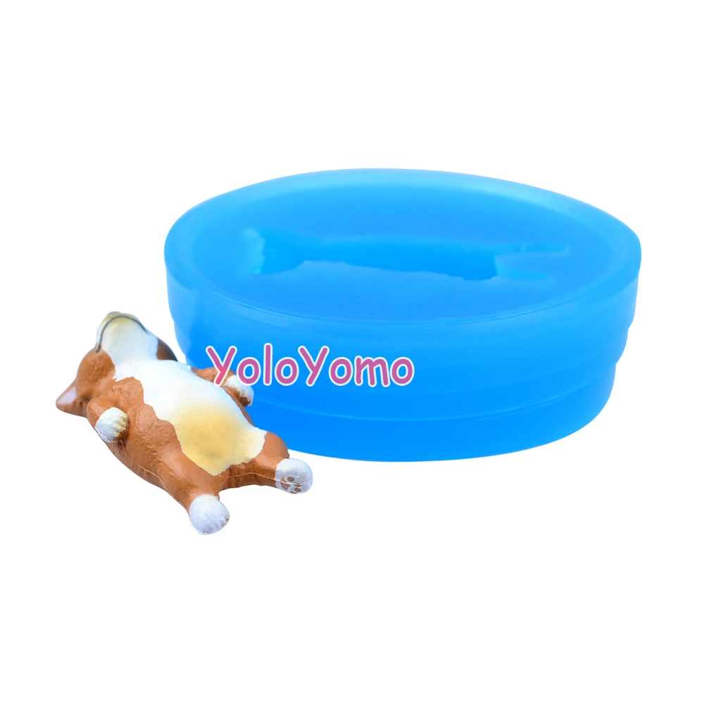 D570YL 40 8 мм 3D корги собака силиконовая форма-животная форма для десерта украшения