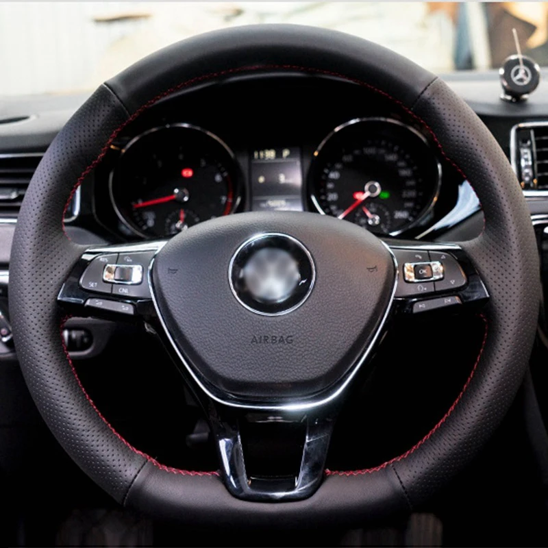 Кожаные чехлы на руль плетеная нить для Volkswagen D Shape | Автомобили и мотоциклы