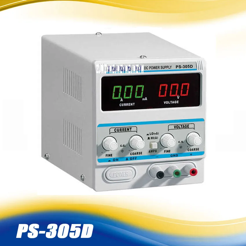 ZHAOXIN PS-305D переменный 30V 5A DC источник питания для лабораторной регулировки Цифровой Регулируемый источник питания постоянного тока AC 110V 220V+/-10