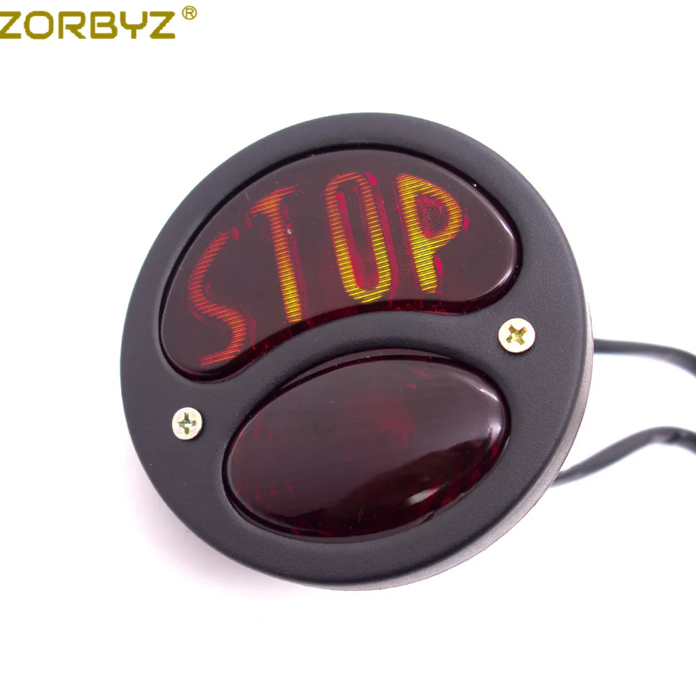 ZORBYZ мотоциклетный винтажный черный/хромированный металлический стоп сигнал
