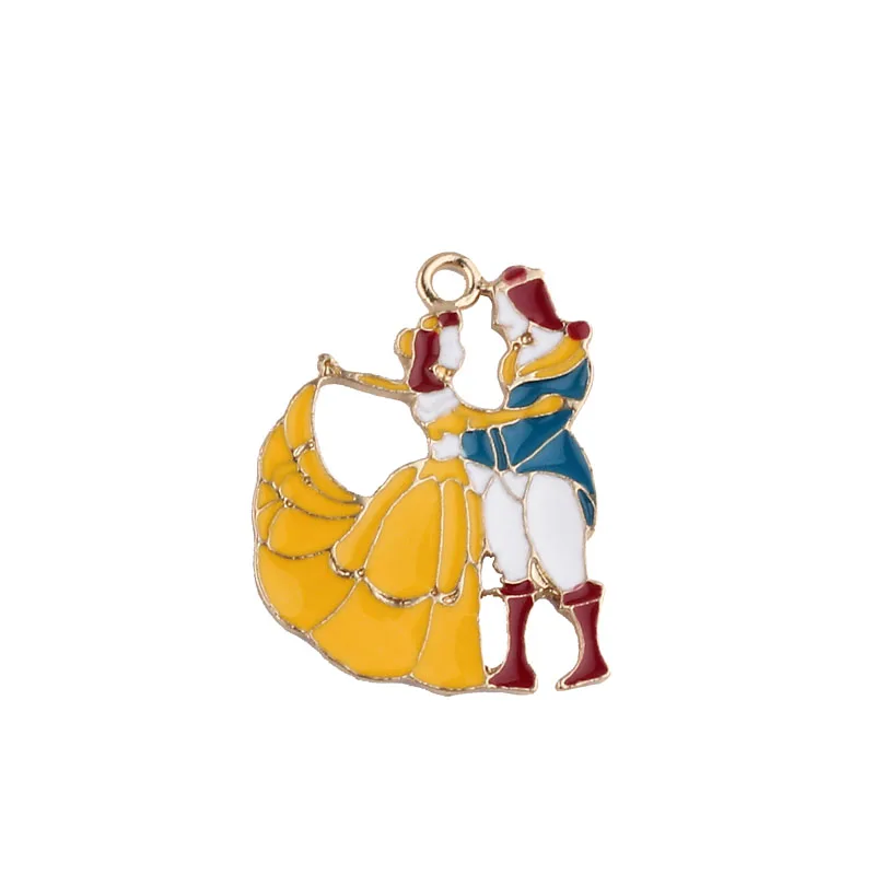 

10pcs Prince Princess Magic Boy Enamel Charms Pendants Fairytale Cartoon Character Floating DIY Bracelet Jewelry Accessory YZ048