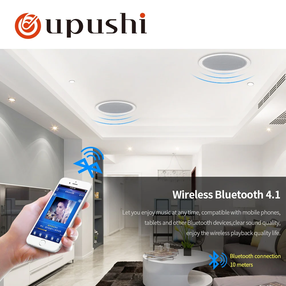 Oupushi bluetooth потолочный динамик 10 Вт беспроводной громкоговоритель система 6 5