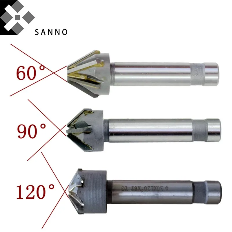 6 Флейты D30-D60mm 120/90/60 градусов прямой хвостовик инструменты для снятия фаски твердосплавный Фрезер