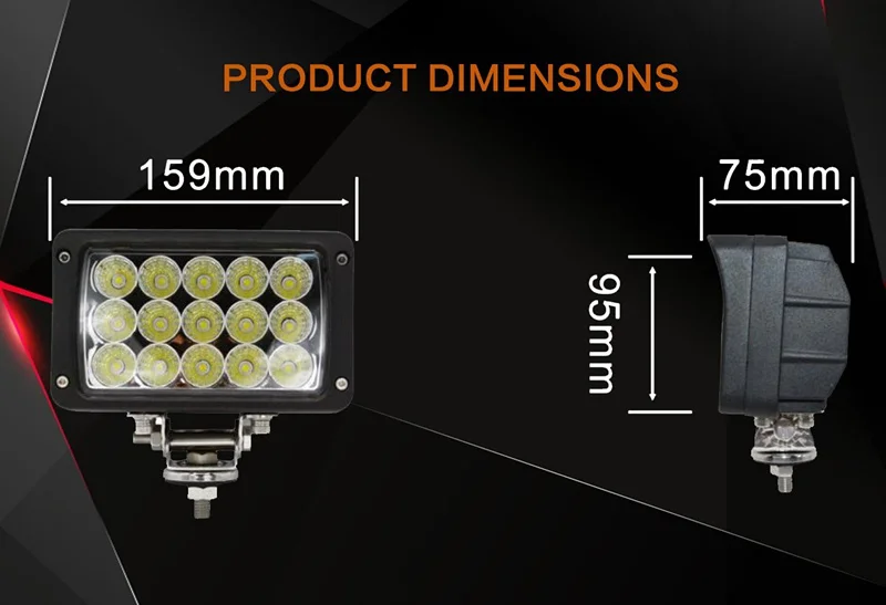 45 Вт светодиодный рабочий светильник 15 s 6x4 3800lm может занять от 10 до 30v точечный луч
