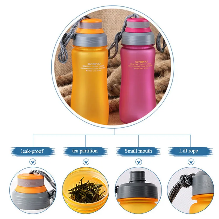 Бренд CURGE BPA Free 600 мл герметичная Спортивная пластиковая бутылка для воды портативная веревка с чайным инсузером дропшиппинг#1123