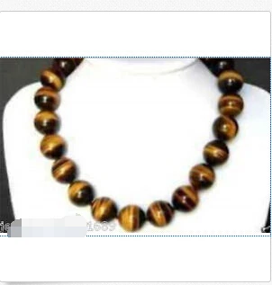 

Beautiful 10mm tiger's-eye beads necklace 17.5inch