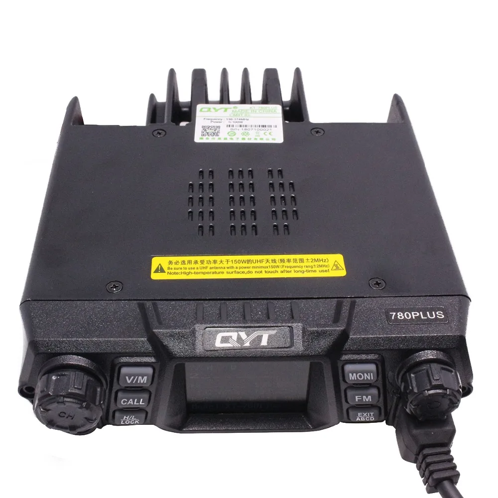 QYT KT 780 Plus 100 Вт Мощный VHF 136 174 МГц Мобильный радиоприемник KT780 200 каналов дальнего