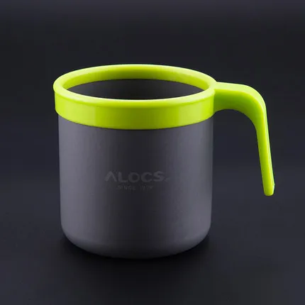 ALOCS бутылка для походов портативная чашка для воды кемпинг легкая алюминиевая чашка напиток чайные чашки - Цвет: Green