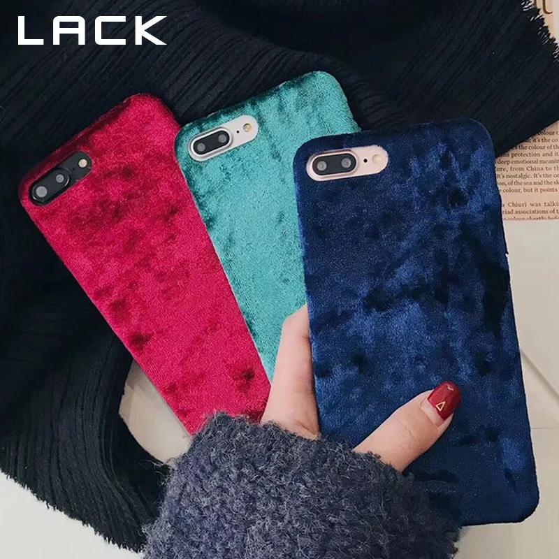 LACK ретро сплошной цвет чехол для телефона для iphone X чехол для iphone 6 6S 7 8 плюс модная ткань кожа задняя крышка зимний теплый чехол s