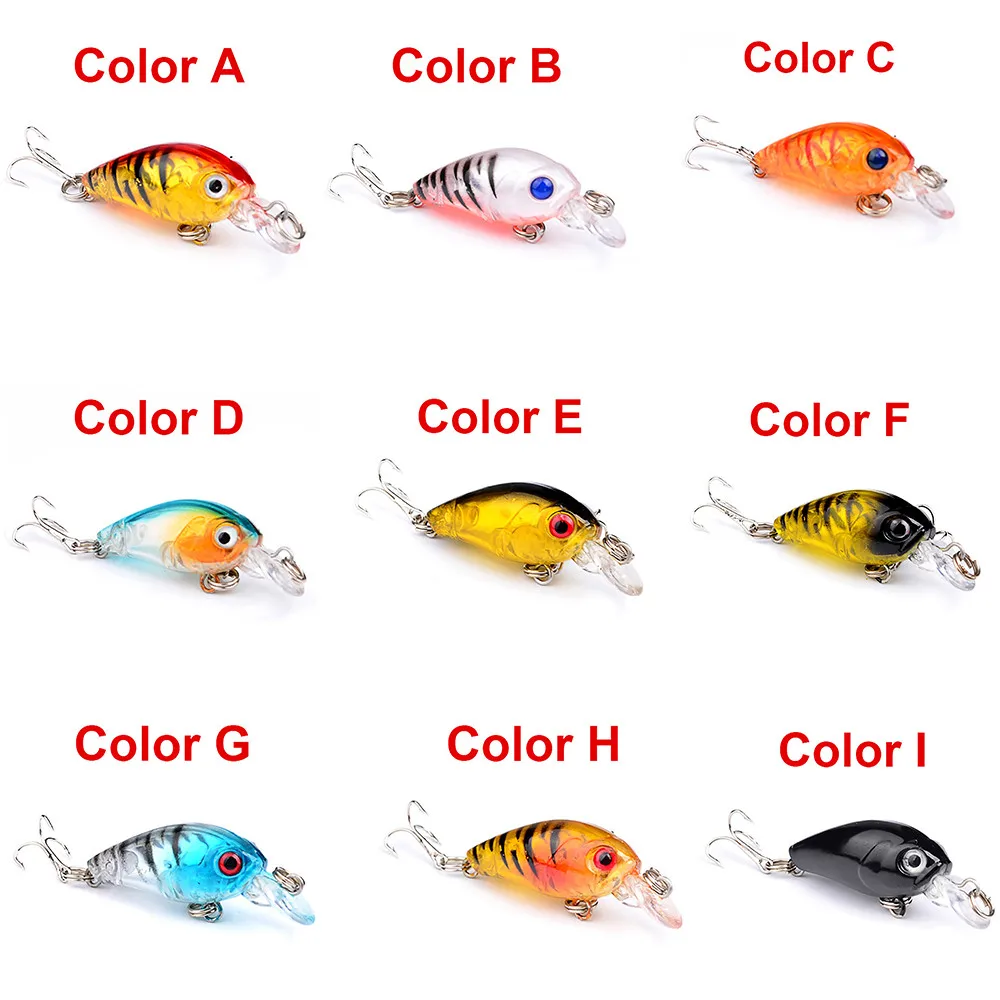 Мягкие lures1PC рыболовные приманки 4 5 см пластиковые жесткие басы 9 цветов Minnow LuresCebo