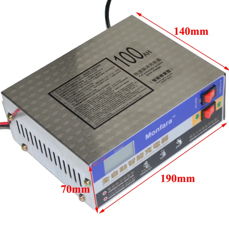 12V/24V 100AH автомобильный Скутер зарядное устройство автоматический светодиодный