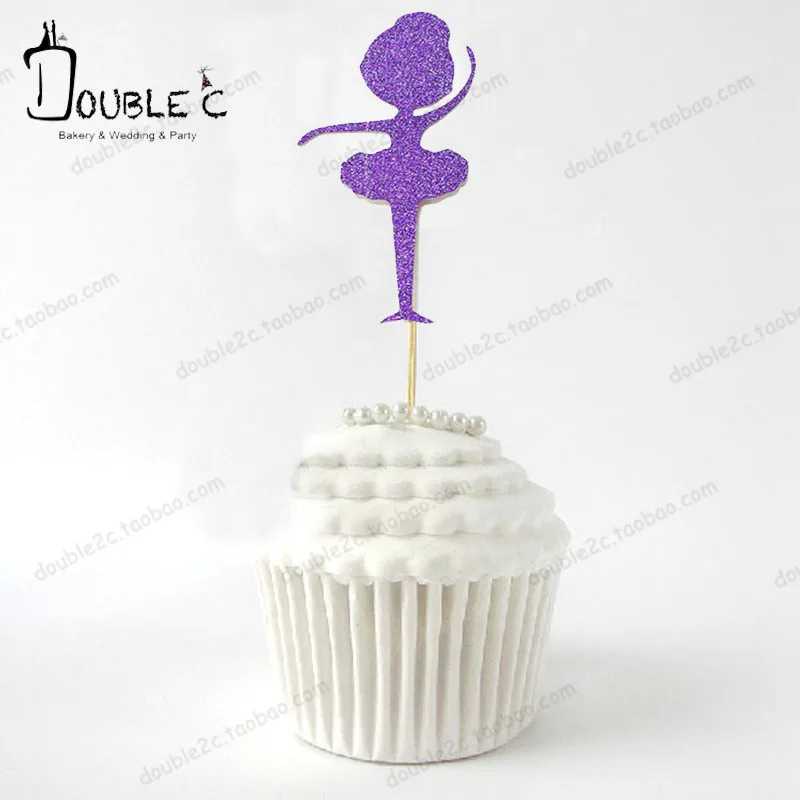 Блеск танцор кекс Топпер 48 шт./лот девочек День рождения булочки торт выбирает