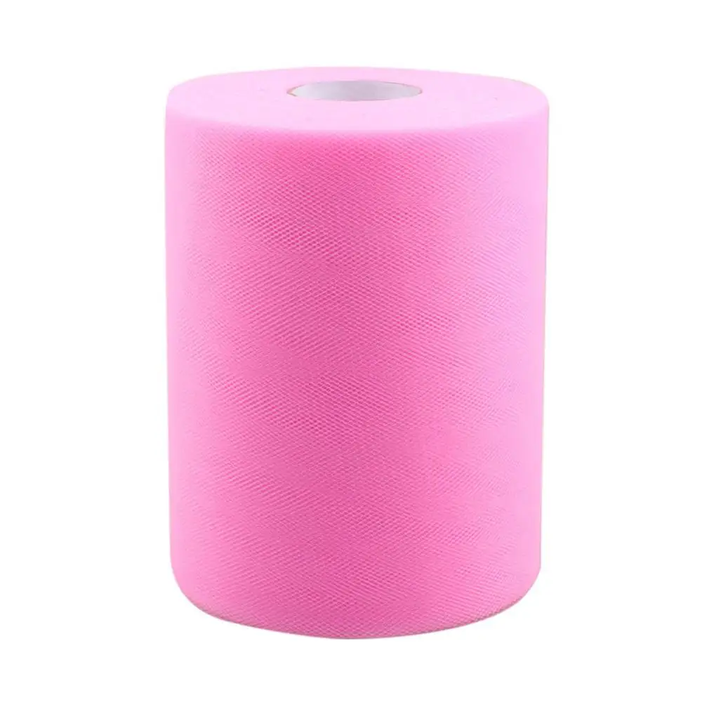 Pink OurWarm 100 ярдов 15 см Тюль в рулонах для свадьбы Декорации, свадебное украшение рулон ткани ремесло Открытый церемония день рождения принадлежности - Цвет: Pink