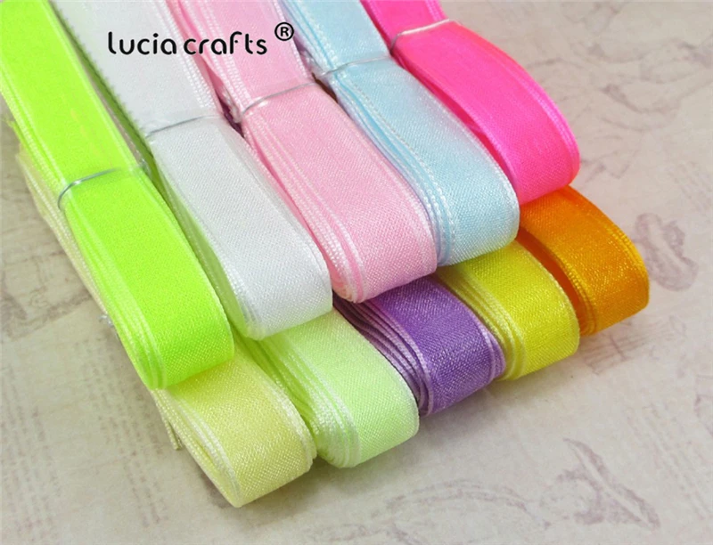 Lucia crafts 10/15/20 мм смешанные цвета лента из органзы для упаковки и банта 30y/Лот, 3y/цвет P0204