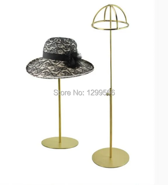High quality fashion Stainless steel hat Stand Wire drawing gold Hat Display/ wig display stand rack | Мебель