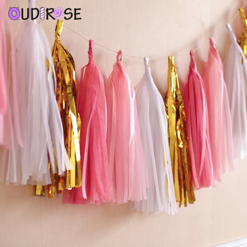 5 шт./упак. конфетти детский душ бумажное полотенце с бахромой венок динозавр