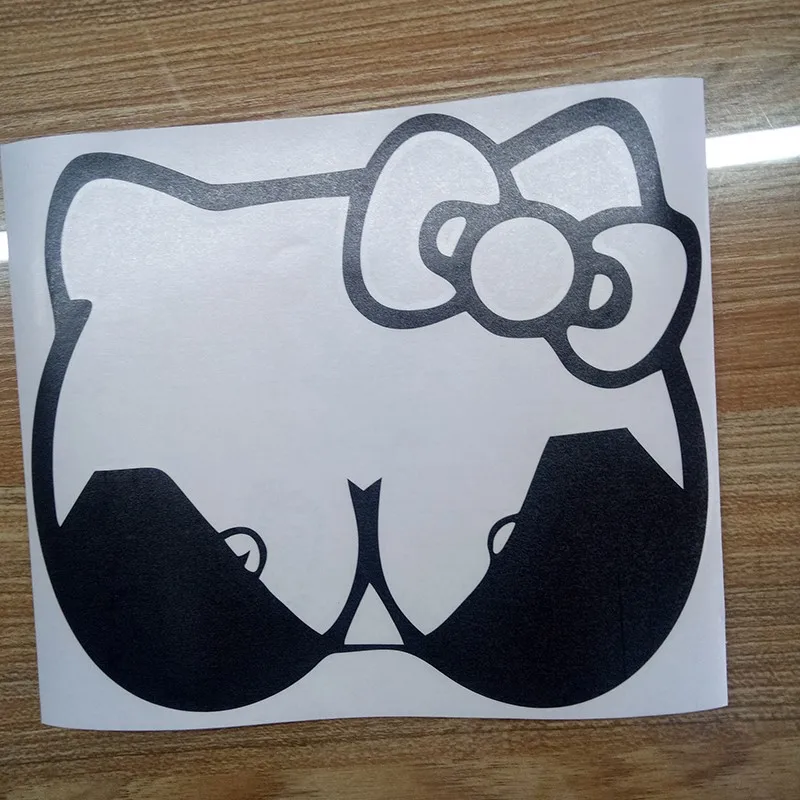 Hello Titty Забавный винил JDM Наклейка на окно автомобиля ноутбук настенная арт задняя