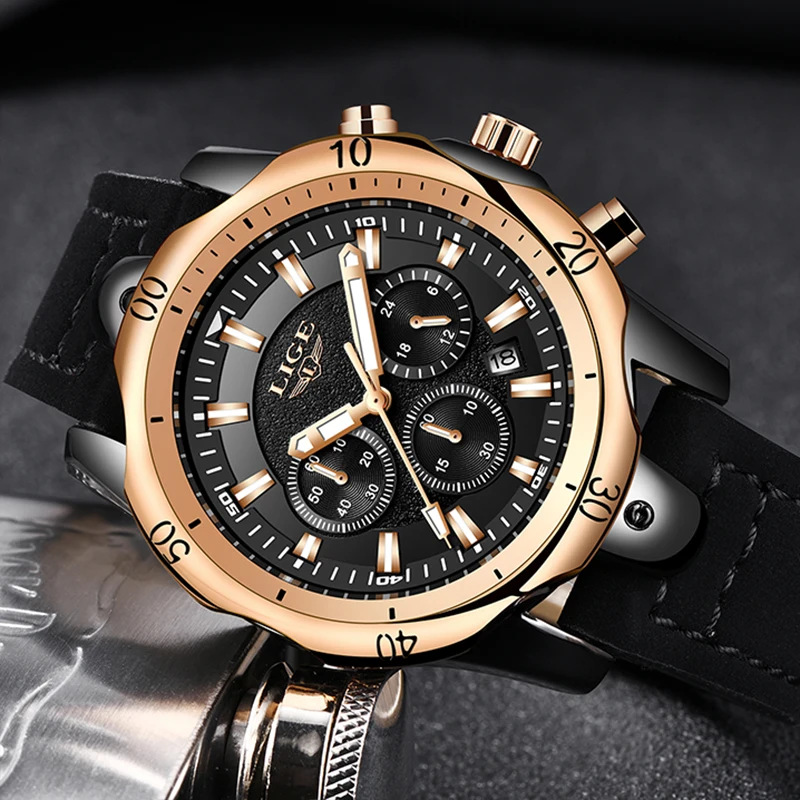 Erkek Kol Saati LIGE Watch Men Fashion Sports Quartz Mens Watches Top Brand Luxury Military waterproof Relogio Masculino | Наручные часы