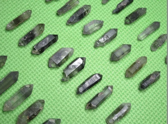 32 натуральный черный призрак кристалл кости двойной конец образцов|crystal angle|crystal