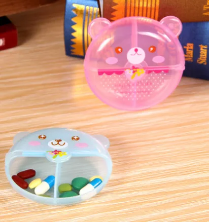 2 шт. медведь мультфильм комплект для размещения двух пластиковые таблетки