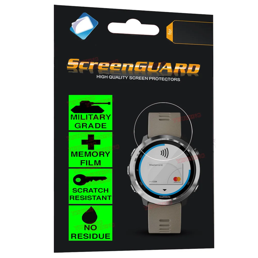 2 упак. военные невидимого спереди фильм Экран протектор для Garmin Forerunner 645 gps Running