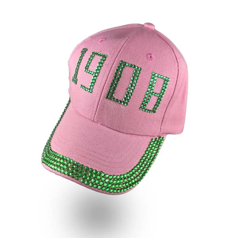 pink 1908 Кристалл Камень Точка Сестринство буквы стиль стекло джинсовые кепки для женщин бейсбольная кепка под заказ шляпа со стразами - Окраска металла: pink 1908