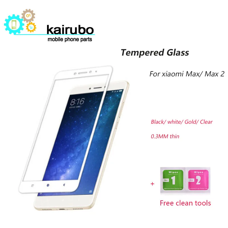 Закаленное стекло 2.5D премиум класса с полным покрытием для Xiaomi Mi Max/Mi Max 2 защитная