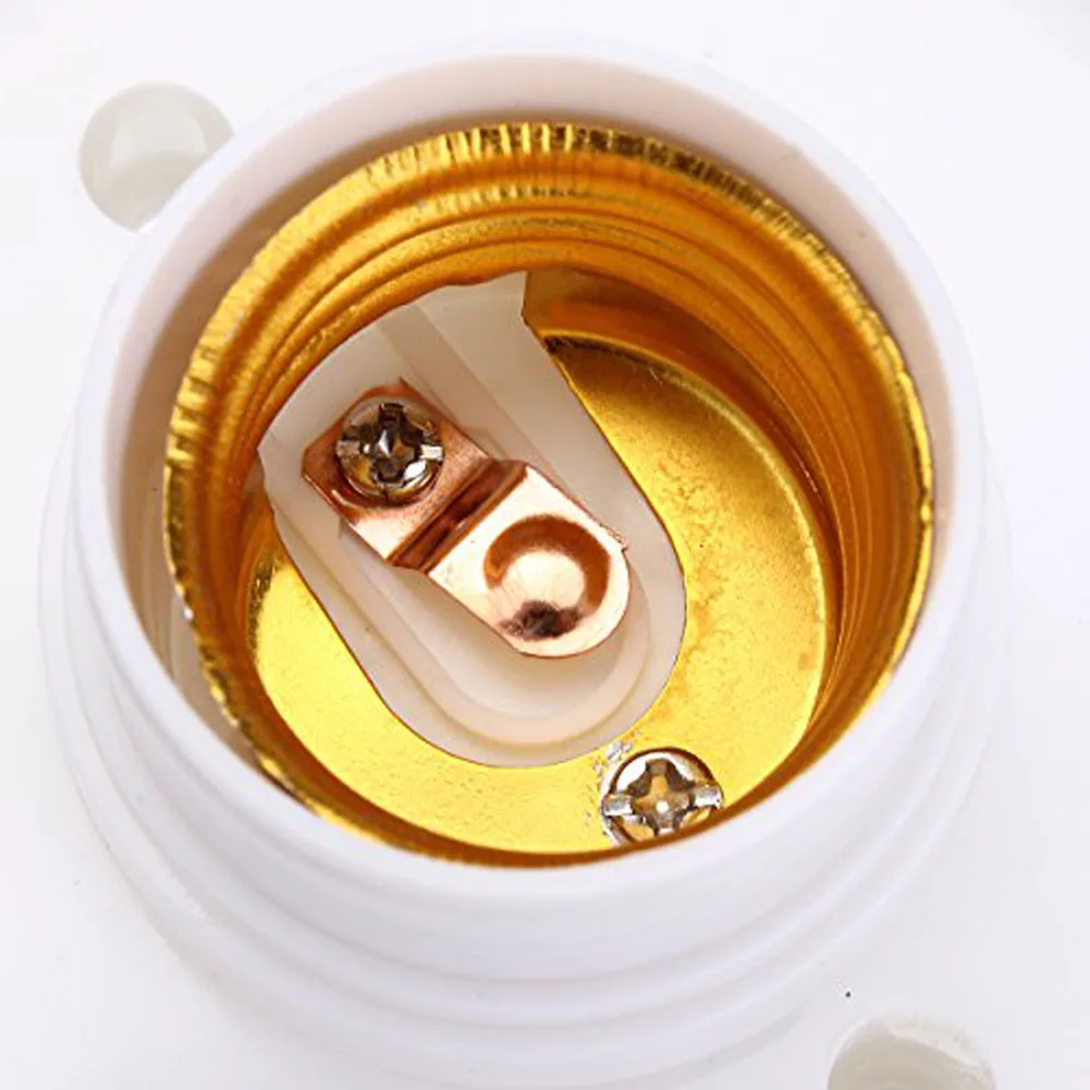 

E27 Round Plastic Base Screw Light Bulb Lamp Socket Holder White