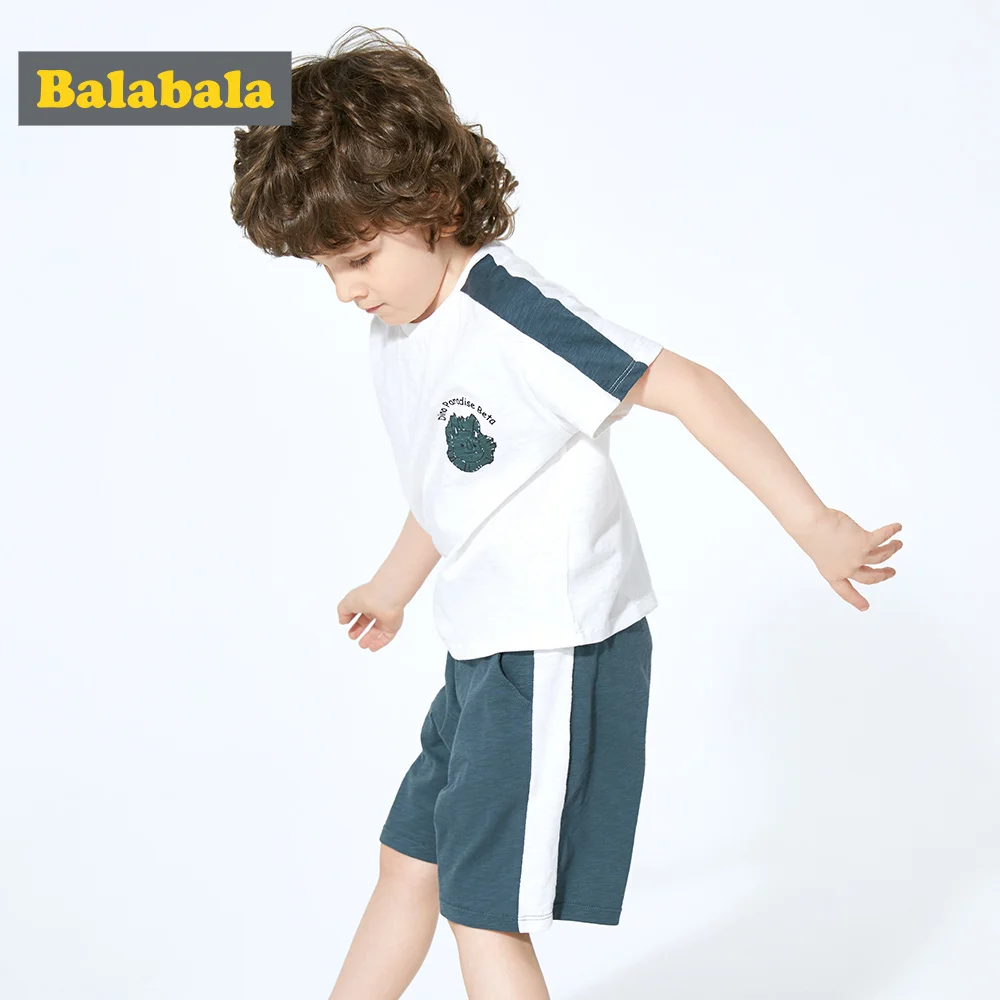 Balabala/комплект одежды для мальчиков модная футболка + штаны комплект детей из 2