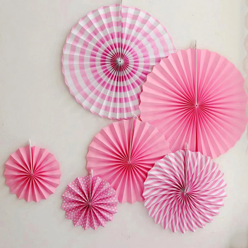 DIY 6 шт./компл. подвесной бумажный веер Pinwheel Гирлянда для детей на день рождения
