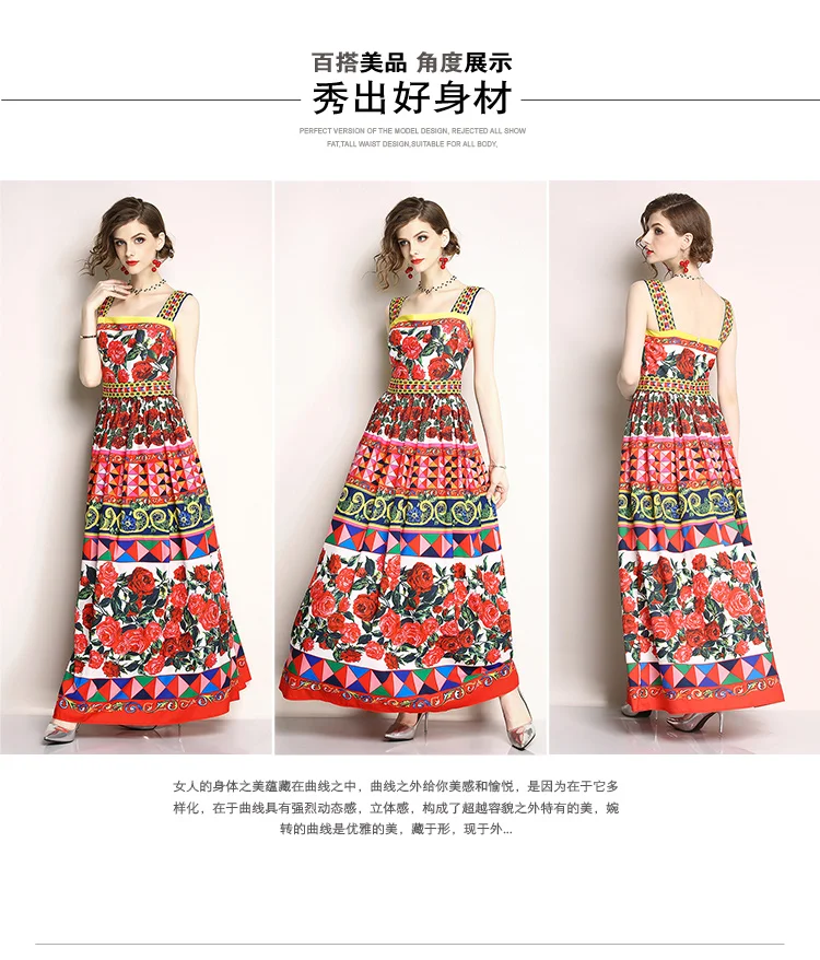 2019 взлетно посадочной полосы Макси платье летние милые для женщин Роскошные с